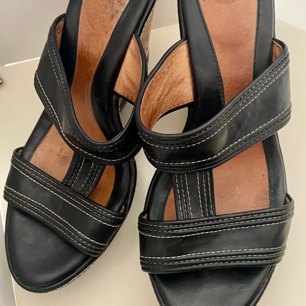 Sofft Black Cork Wedge.